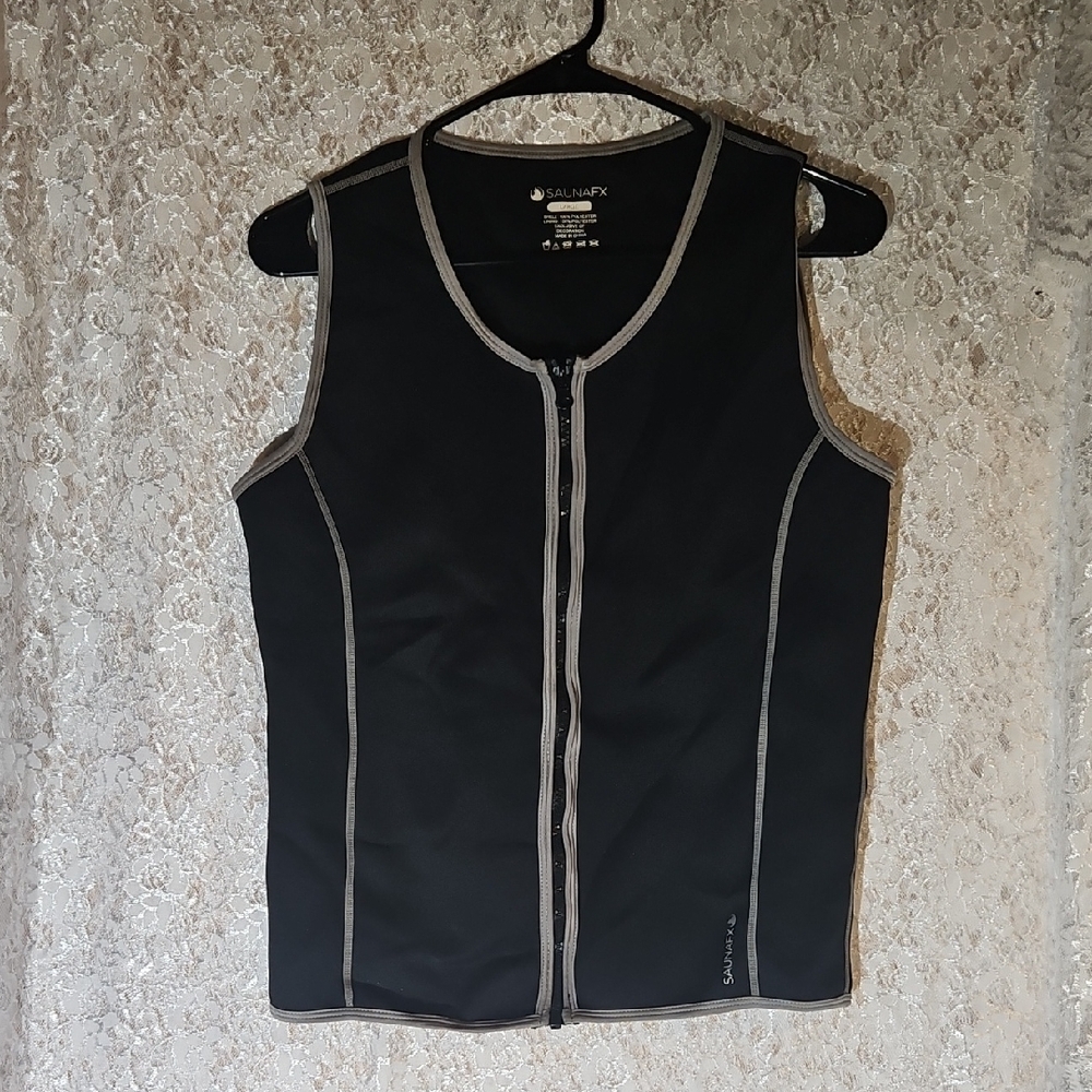 SaunaFX Black Zip-Up Tank Top